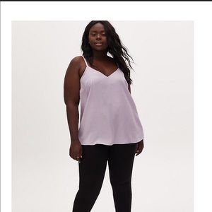 Lilac Purple Leopard Satin Charmeuse Swing Cami